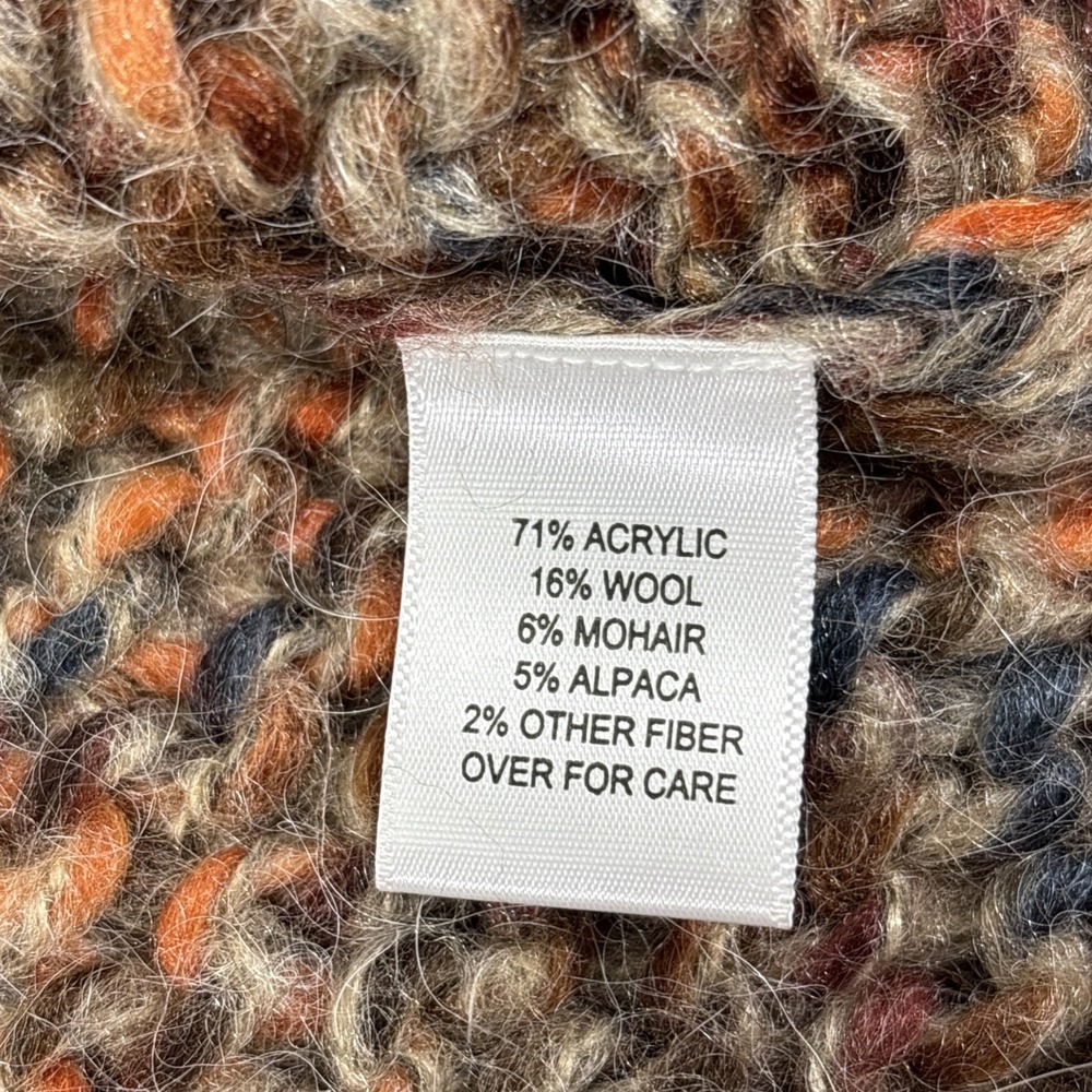 Relativity Brown Orange Chunky Knit Wool Mohair Alpaca Loose Cardigan Sweater 1X - Picture 6 of 8
